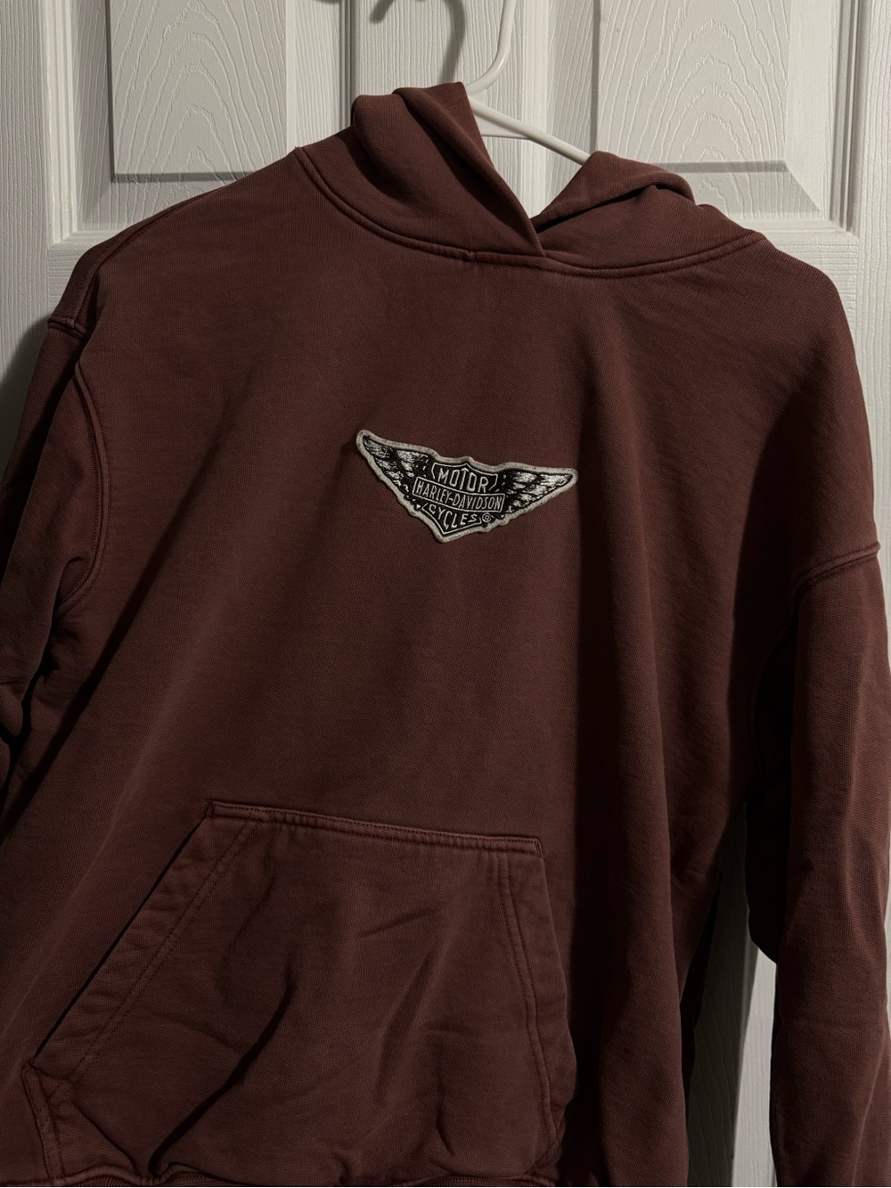 Harley-Davidson Maroon Pullover Hoodie with Winged Logo